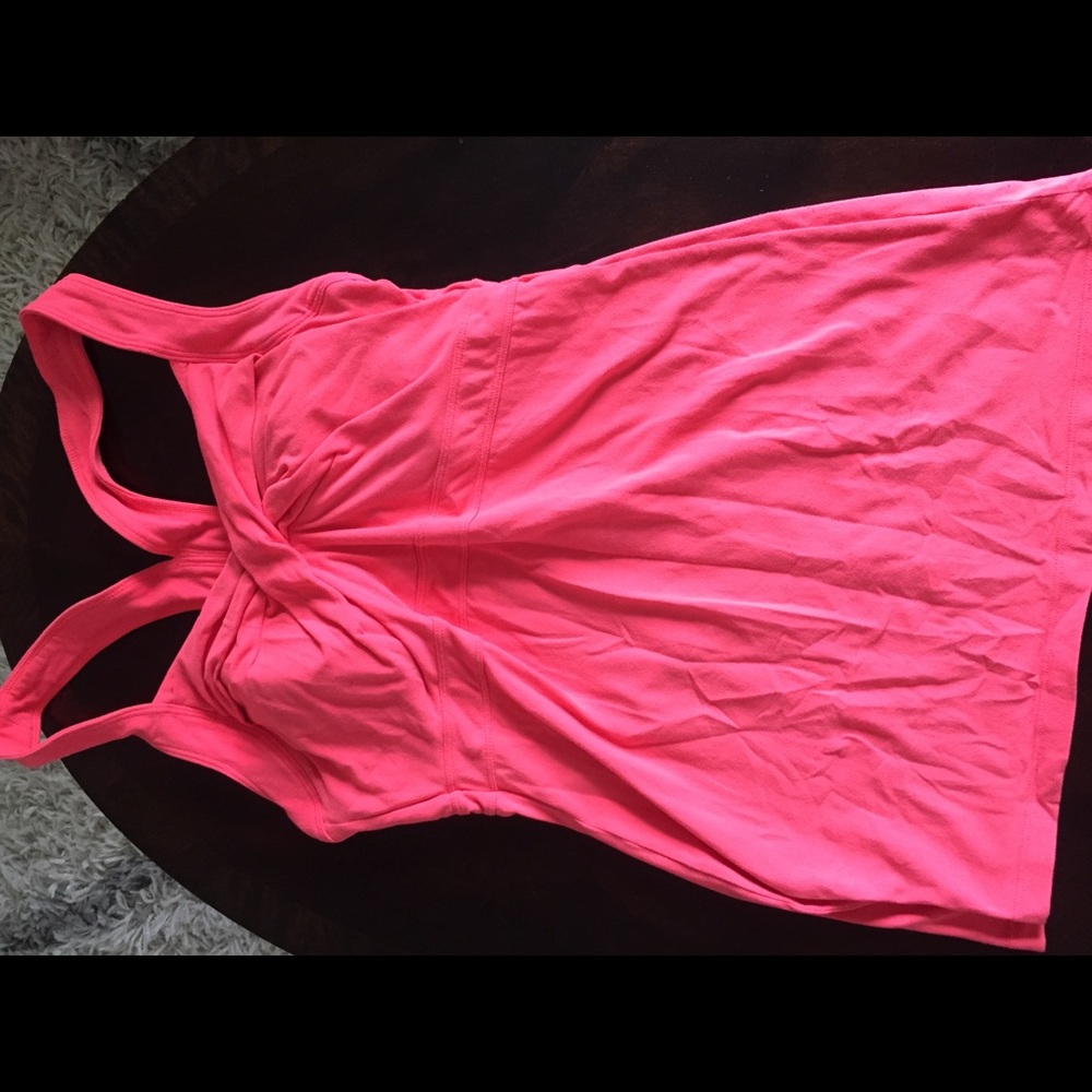 Pink athleta sports tank with bra